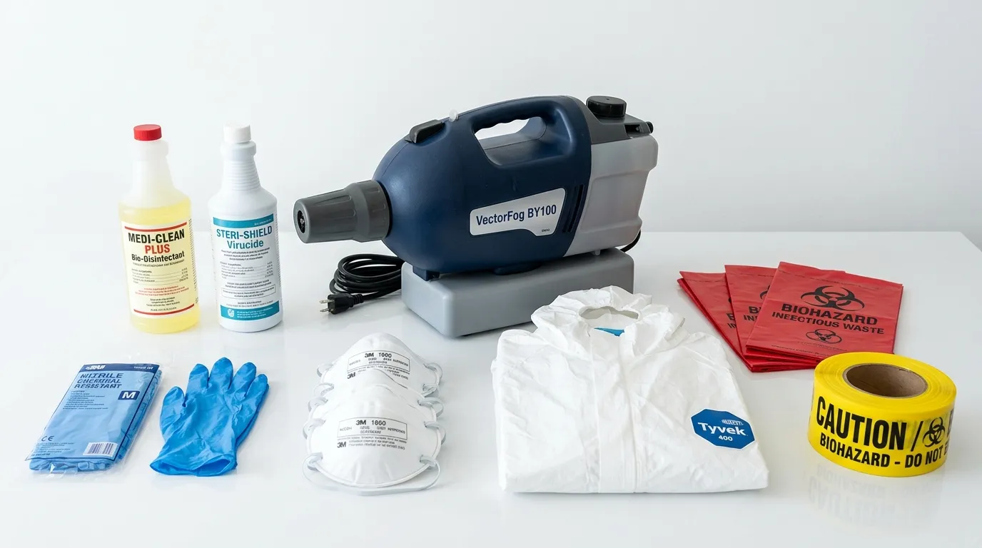 Professional biohazard remediation crew working in Lake Geneva